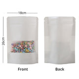 Custom Printed:Heat Seal Kraft Paper Zip Lock Bag Custom Matte Stand Up Eco Recyclable White Storage Zipper Bag With Window