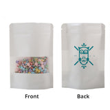 Custom Printed:Heat Seal Kraft Paper Zip Lock Bag Custom Matte Stand Up Eco Recyclable White Storage Zipper Bag With Window