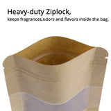 Custom Printed:High Quality Matte Variou Sizes Kraft Paper Bag Mylar Eco Recyclable Stand Up With Window Zip Lock Storage Pouch