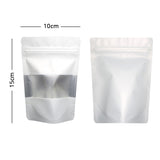 High Quality Metallic Mylar Matte Stand Up Packaging Bag With Frosted Window Durability Cereal Storage Heat Seal Zipper Bag
