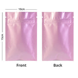 Various Sizes Thick Glossy Pink Reclosable Foil Mylar Tear Notch Zip Lock Flat Pouch Gift Storage Bag