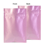 Various Sizes Thick Glossy Pink Reclosable Foil Mylar Tear Notch Zip Lock Flat Pouch Gift Storage Bag