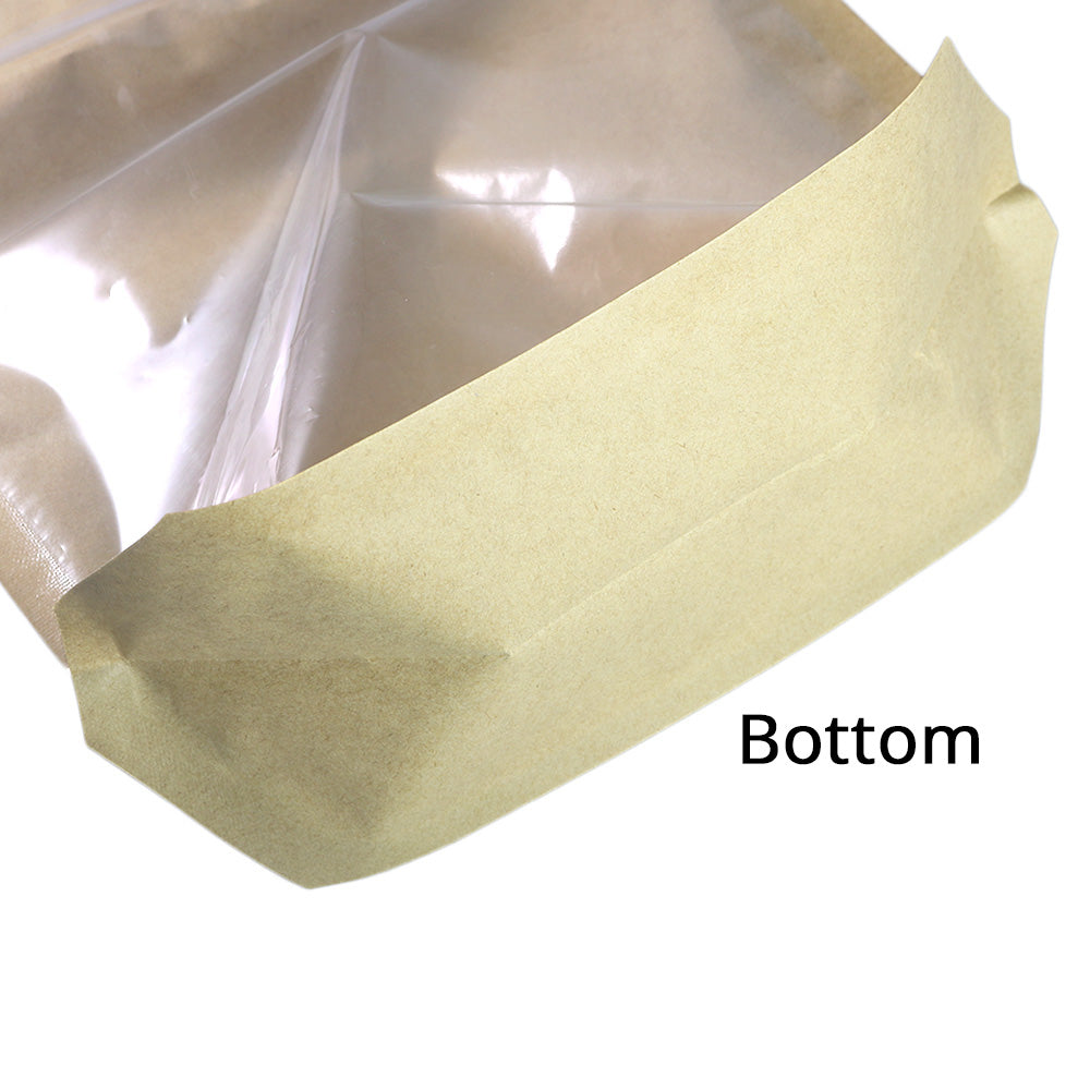 Custom Printed: 24x28cm Glossy Clear Kraft Toast Bread Bag With Vent H