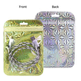 Custom Printed: Earphone Zip Lock Bag Metallic Mylar Pouch USB Cable Storage Pouch Clear Front Package Bag