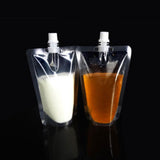 50pcs/Pack Spout Pouch With Funnel Stand Up Bag Glossy Custom Plastic Mylar Sauce Juice Water Storage Recyclable Bag