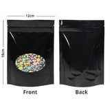 Custom Printed: Glossy Sealed Bag With Oval Clear Window Metallic Foil Mylar Stand Up Household Storage Zip Lock Pouch