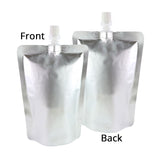 100ml-1L Eco Aluminium Foil Mylar Spout Pouch Glossy Silver Liquid Storage Organizer Stand Up Bag