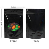 Custom Printed: Glossy Sealed Bag With Oval Clear Window Metallic Foil Mylar Stand Up Household Storage Zip Lock Pouch