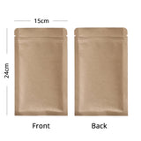 Multi Sizes Smell Proof Kraft Paper Zip Lock Pouches Eco-friendly Mylar Zipper Packaging Bag With Tear Notch