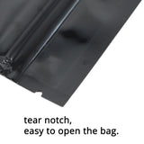 Multi-Size Glossy Black Vacuum Zip Lock Package Bag Recyclable Foil Mylar Flat Zipper Bag