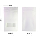 Zip Lock Bag Kraft Paper In Stock White With Frosted Window And Tear Notch Eco Biodegradable Wheat Cereal Storage Stand Up Pouch