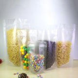 Frosted White Plastic Mylar Matte Stand Up Custom Heat Seal Zipper Bag Powder Coffee Bean Tea Sample Storage Pouch