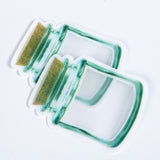 Custom Printed:New Design Matte Green Special Shaped Mason Jar Liquid Storage Pouch Plastic Mylar Reusable Stand Up Zip Lock Bag