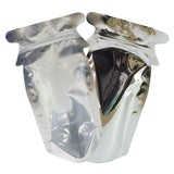 12x23cm Glossy Silver Clear Front Zip Lock Bag Foil Mylar Smellproof Resealable Stand Up Storage Packaging Zipper Pouch
