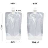 50pcs/Pack Spout Pouch With Funnel Stand Up Bag Glossy Custom Plastic Mylar Sauce Juice Water Storage Recyclable Bag