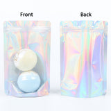 Custom Printed:Food Candy Sachet Smellproof Holographic Silver Translucent Plastic Bag Metallic Foil Stand Up Zipper Storage Pouch