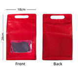 50Pcs/Pack Stand Up Bag With Hand Hole Matte Metallic Foil Mylar Plastic Doypack Food Nut Gift Packaging Zip Lock Storage Pouch