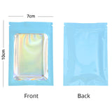 Custom Printed: Glossy Plastic Seal Packaging Zip Lock Bag With Clear Window Flat Bottom Jewelry Travel Storage Zipper Pouch