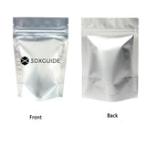 Custom Printed: Glossy Silver Aluminium Foil Packaging Reusable Zip Lock Bag Candy Snack Stand Up Storage Sample Pouch