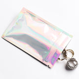 New Heat Seal Smell Proof Holographic Silver Zip Lock Bag Recyclable Foil Mylar Kitchen Packaging Storage Pouch