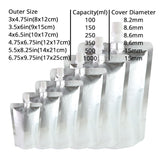 100ml-1L Eco Aluminium Foil Mylar Spout Pouch Glossy Silver Liquid Storage Organizer Stand Up Bag