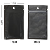 Recyclable Matte Tear Notch Clear Black/White Heat Seal Flat Zip Lock Pouch Bag With Hanging Hole