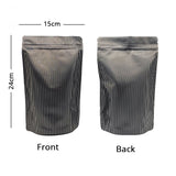 Custom Printed:Metallic Foil Mylar Bag 15x24cm Various Colors Stand Up Storage Pouch W/Stripe And Tear Notch Reusable Zipper Bag