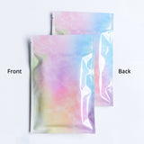 Nwe Design Glossy Gradual Grey/Color Heat Seal Bag Metallic Foil Mylar Flat Bottom Storage Packaging Zipper Bag With Tear Notch