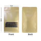 New Design Matte Stand Up Kraft Paper Mylar With Clear Window Doypack Household Kitchen Multifunction Storage Zipper Bag