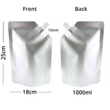 Variousizes Spout Silver Pouch With Funnel  Reseal Milk Liquid Drink Storage Bag Aluminium Foil Plastic Mylar Stand Up Bag