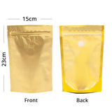 15x23cm Custom Matte Valve Ziplock Doypack Frosted Metallic Foil Plastic Storage Packaging Stand Up Recyclable Eco Bag With Tear Notch