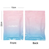 Multi-Size Gradient Color Cosmetic Jewelry Zip Lock Bag Heat Seal Foil Mylar Zipper Plastic Storage Pouch