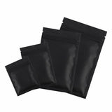 Matte Black/White Smell Proof Plastic Mylar Zip Lock Bags Flat Bottom Tear Notch Pouches Packaging Bags