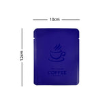10x12cm Various Colors Heat Seal Aluminium Mylar Coffee Powder Package Storage Bag Open Top Tear Notch Pouch With Coffee Cup Design