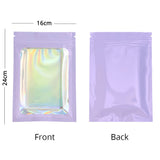 Custom Printed: Variou-size Glossy Cosmetic Storage Reusable Zip Lock Bag Metallic Foil Mylar Flat With Clear Window Package Pouch
