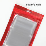 Custom Printed: Earphone Storage Pouch Clear Front Mylar Zip Lock Bag With Butterfly Hole Flat Mylar Package Pouch