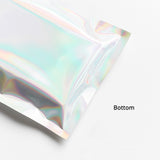 New Heat Seal Smell Proof Holographic Silver Zip Lock Bag Recyclable Foil Mylar Kitchen Packaging Storage Pouch