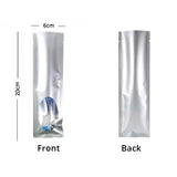 Custom Printed: 6x20cm Vacuum Heat Seal Open Top Packaging Bag Aluminum Foil Mylar Pouch W/Clear Oval Window