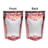 High Quality Matte Clear Frosted W/Red Print And Tear Notch Zip Lock Bag Plastic Mylar Stand Up Food Storage Organizer Pouch